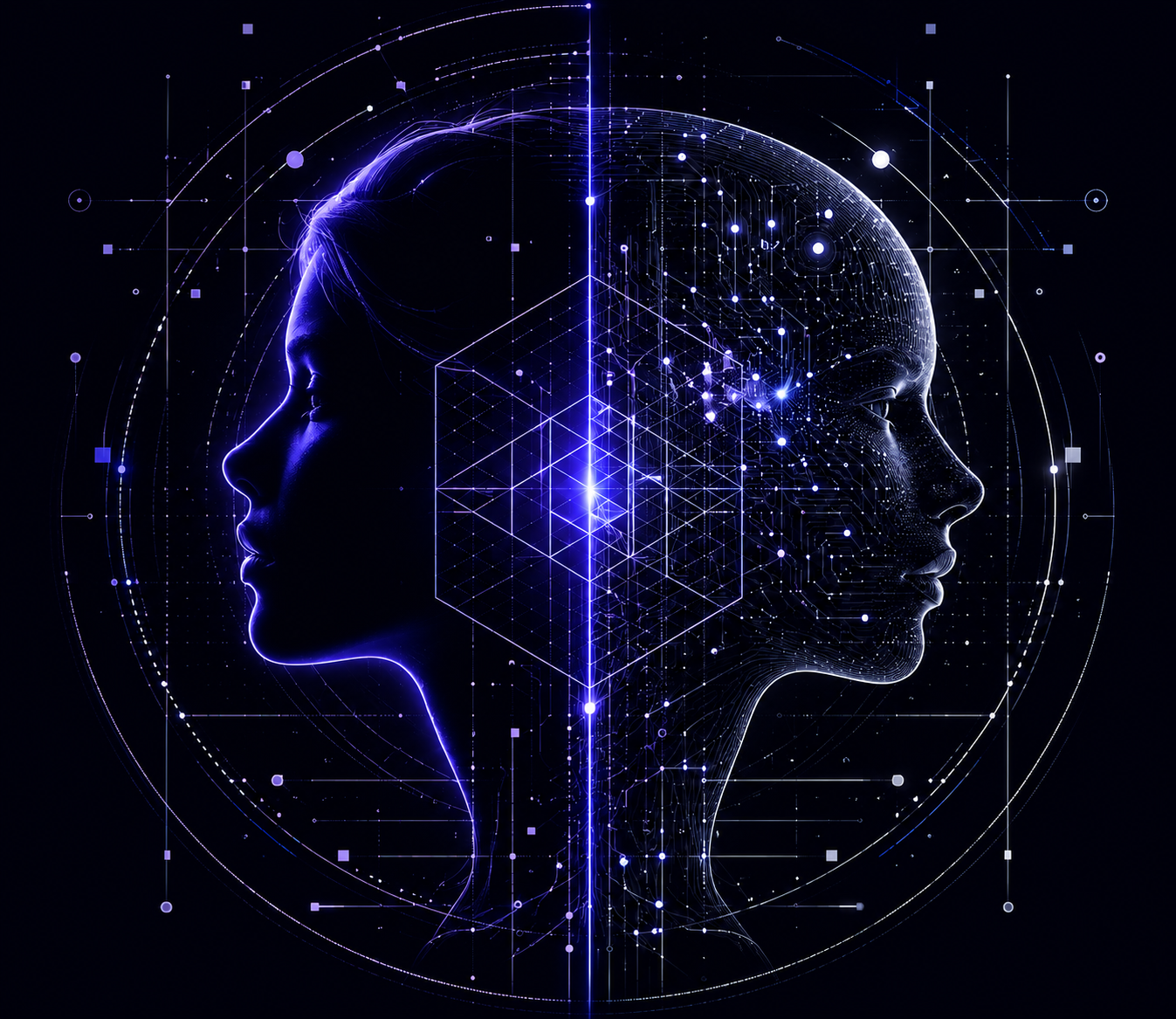 Two intelligences — human QDT and AI — one architecture